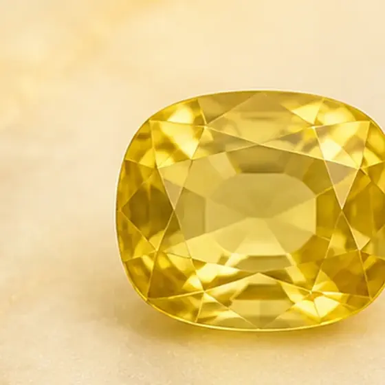 Illustrative catalogue view for Yellow Sapphire (Pukhraj); actual appearance varies